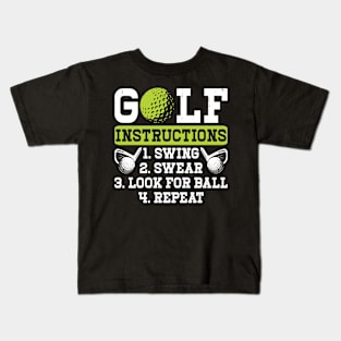 Golf Instructions T Shirt For Women Men Kids T-Shirt